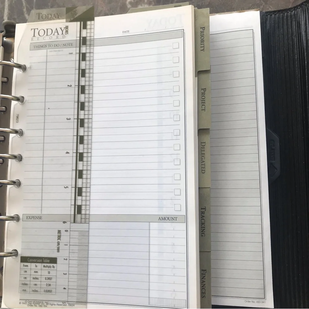 Vintage 90’s Planner, Day Runner with Pages